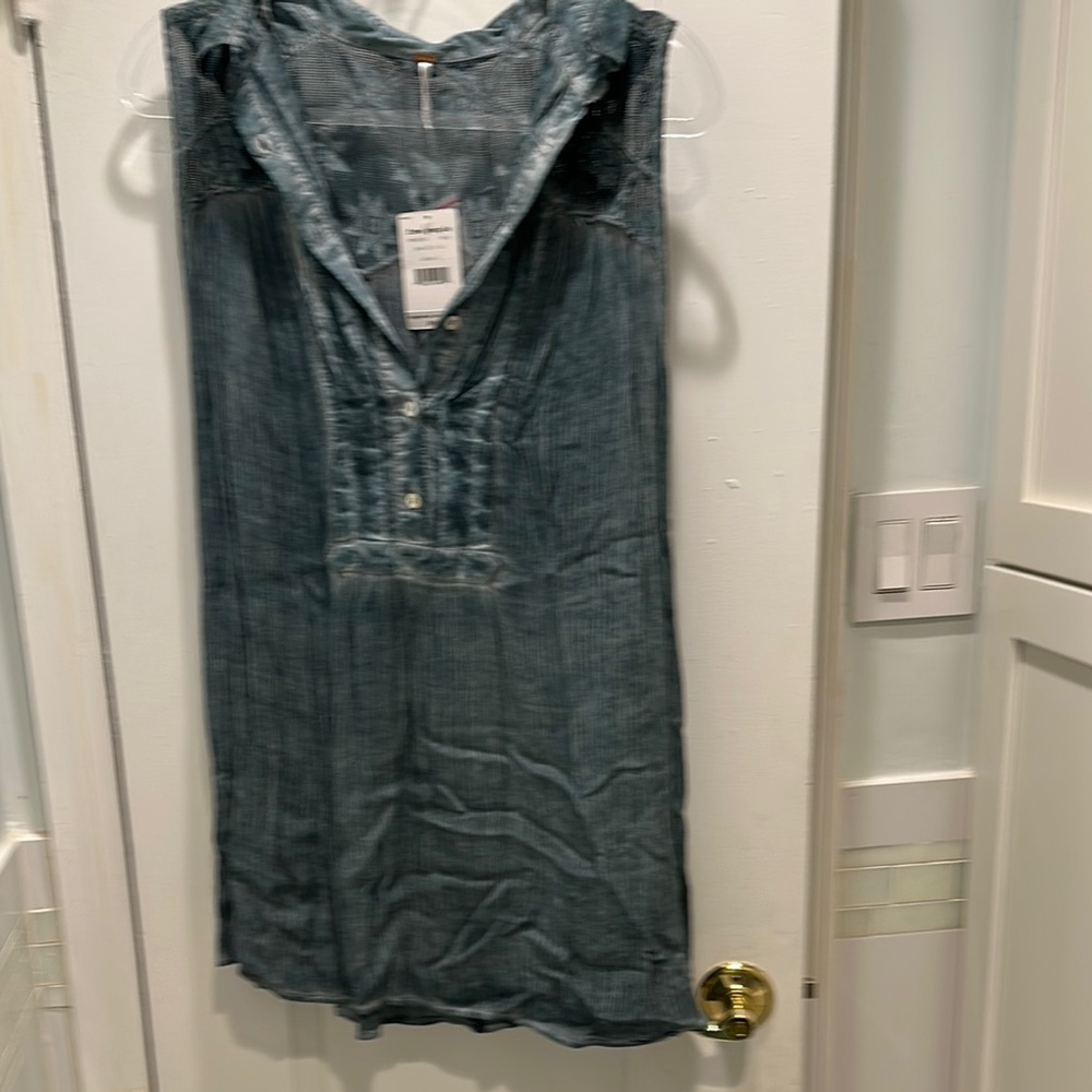 Free People green Sleeveless blouse